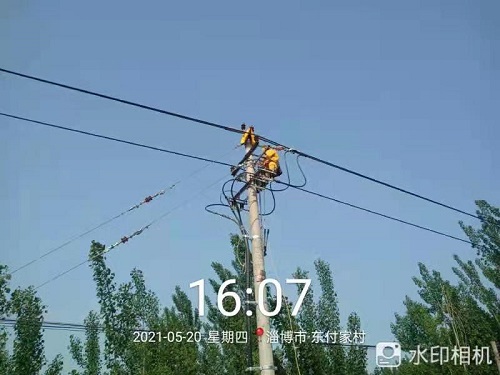 2021年5月20—21日淄博高青1OkV線路遷改！帶電拆、打火現場。